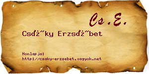 Csáky Erzsébet névjegykártya