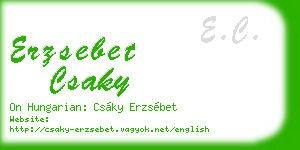 erzsebet csaky business card