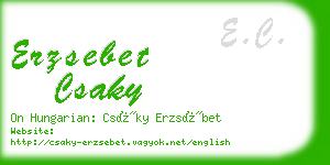 erzsebet csaky business card